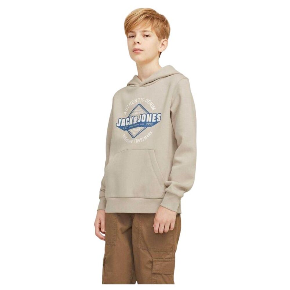 Jack And Jones Boys Logo Cotton Blend Sweatshirt / Moonbeam